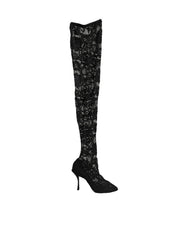 Dolce & Gabbana Black Taormina Lace Socks Boots Pumps Shoes Dolce & Gabbana