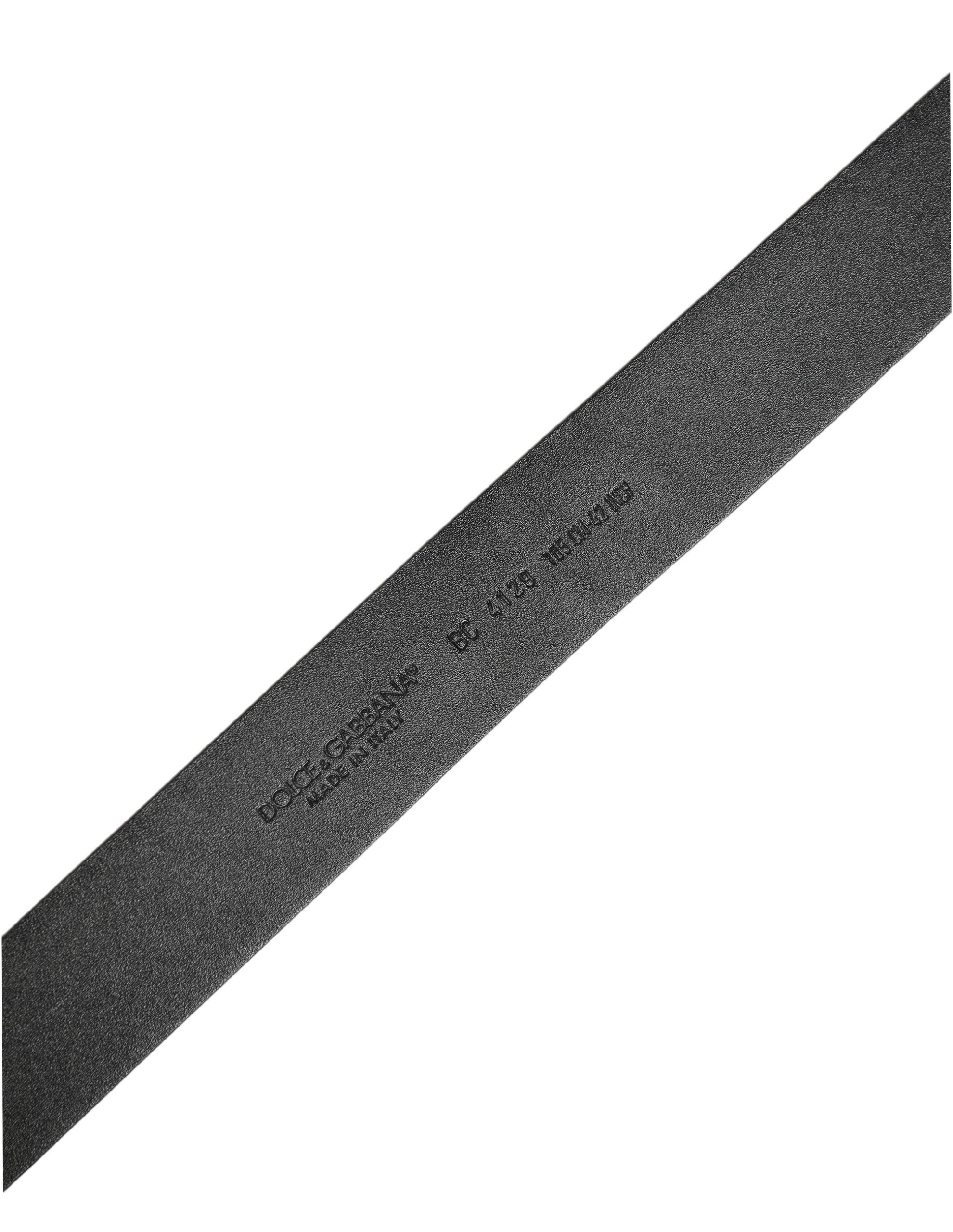 Dolce & Gabbana Black Leather Prince Crown Logo Buckle Belt Dolce & Gabbana