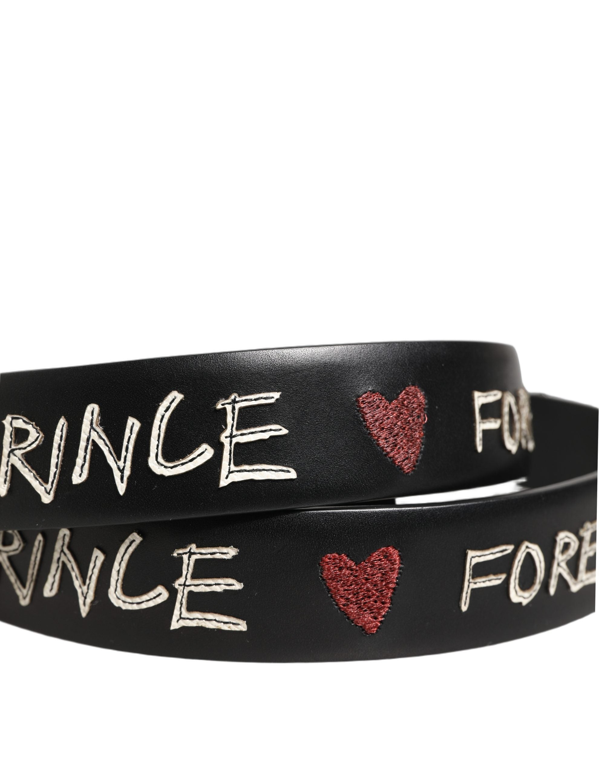 Dolce & Gabbana Black Leather Prince Crown Logo Buckle Belt Dolce & Gabbana