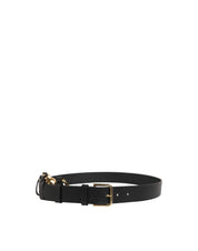 Black Calf Leather Gold Metal Buckle Men Belt