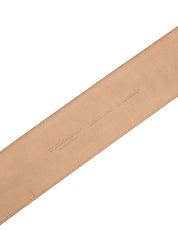 Brown Calfskin Leather Gold Metal Buckle Belt