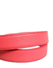 Dolce & Gabbana Pink Lambskin Leather Silver Metal Buckle Belt Dolce & Gabbana