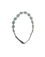 Dolce & Gabbana Green Leather Daisy Crystal Embellished Waist Belt Dolce & Gabbana