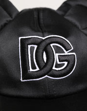 Dolce & Gabbana Men Black Velvet Animal Ears Baseball Cap Hat