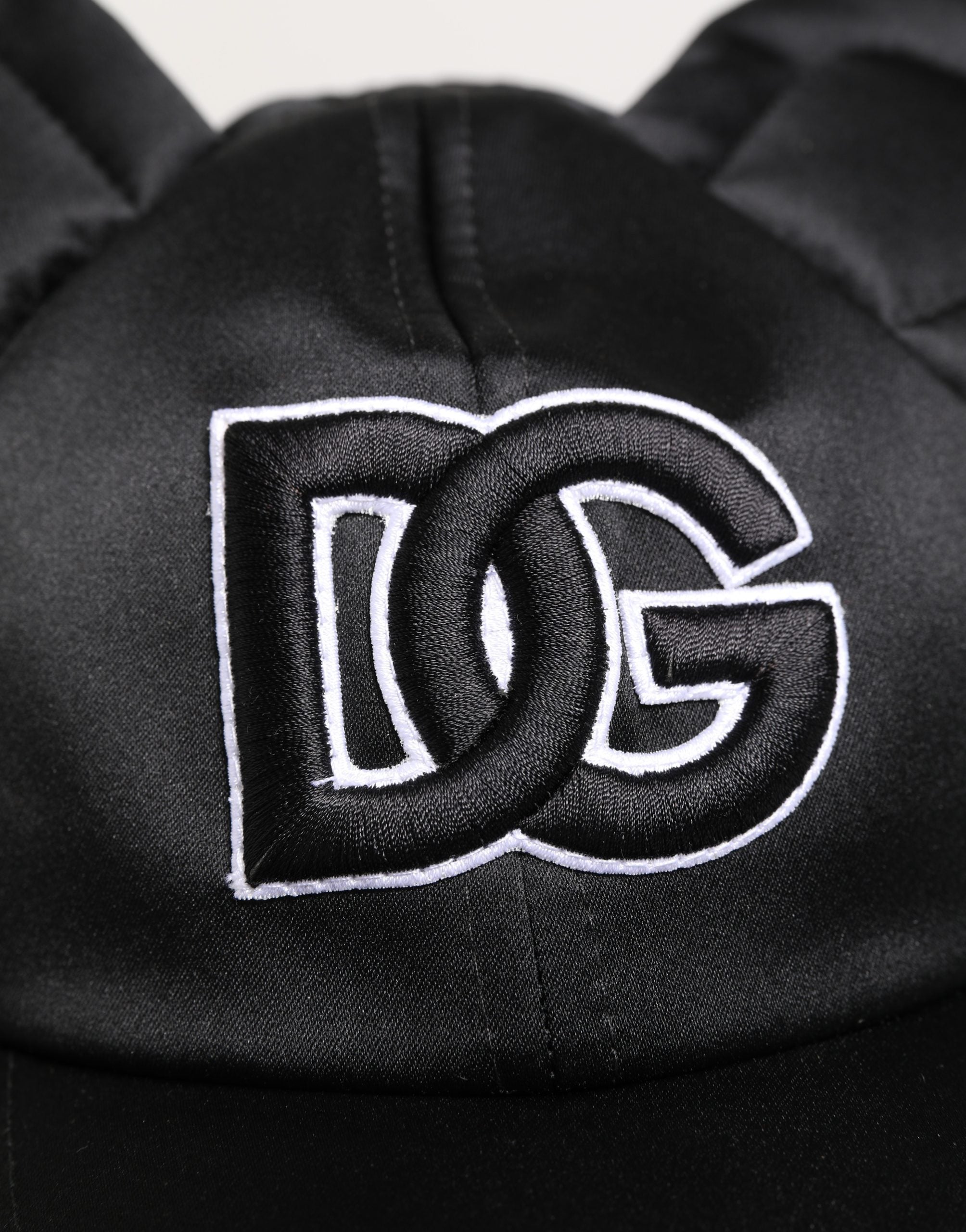 Dolce & Gabbana Men Black Velvet Animal Ears Baseball Cap Hat Dolce & Gabbana