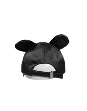 Dolce & Gabbana Men Black Velvet Animal Ears Baseball Cap Hat