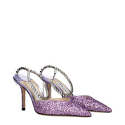 Purple Plastic Stiletto Heel Sandals