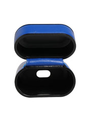 Case Blue Calf Leather Logo Flip Holder Strap Airpods