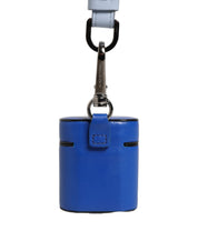 Case Blue Calf Leather Logo Flip Holder Strap Airpods