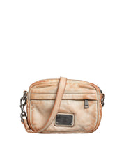 Beige Vintage Leather Logo Plaque Shoulder Borse Men Bag