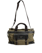 Military Green Two Tone Tote Duffel Shoulder Borse Bag