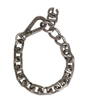 Dolce & Gabbana Silver Tone Heavy Chain Link Signature DG Logo Bracelet