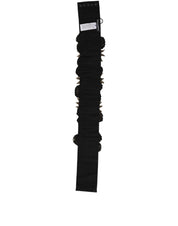 Black Gold Tone Crystal Brass Flower Brooches Belt