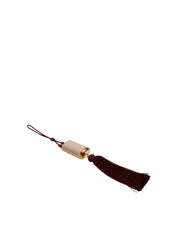 Pink Exotic Leather Mini Mirror Tassel Makeup Bag