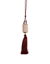 Dolce & Gabbana Pink Exotic Leather Mini Mirror Tassel Makeup Bag
