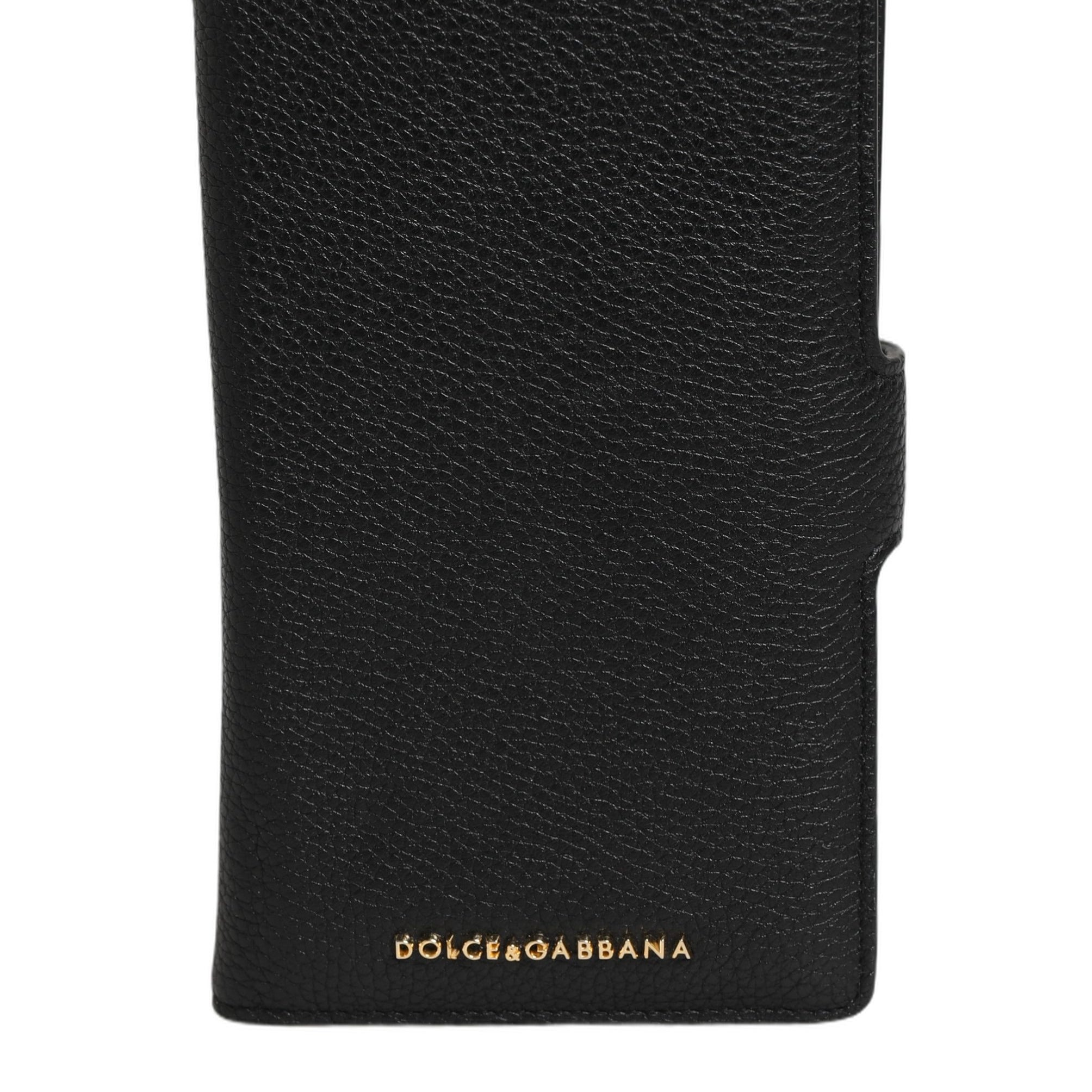 Dolce & Gabbana Case Flip Cover Black Calf Leather iPhone11 PRO Phone Dolce & Gabbana