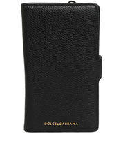 Dolce & Gabbana Case Flip Cover Black Calf Leather iPhone11 PRO Phone Dolce & Gabbana
