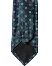 Dark Green Patterned Silk Adjustable Men Necktie Tie