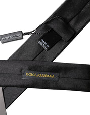 Black D&G Embroidery Silk Adjustable Men Necktie Tie