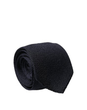 Dark Blue Solid 100% Silk Adjustable Men Necktie Tie