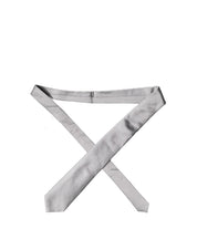 Gray Satin 100% Silk Adjustable Men Tied Necktie Tie