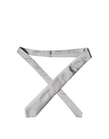 Gray Satin 100% Silk Adjustable Men Tied Necktie Tie