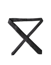 Black Solid 100% Silk Adjustable Men Tied Necktie Tie