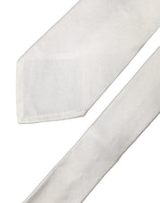 White Solid Silk Blend Adjustable Men Tied Necktie Tie