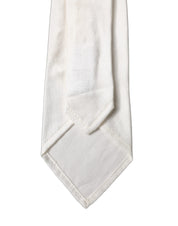 White Solid Silk Blend Adjustable Men Tied Necktie Tie