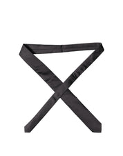 Black Solid 100% Silk Adjustable Men Tied Necktie Tie