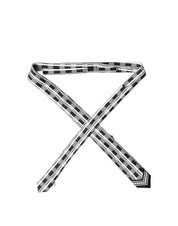 Black White Abstract Silk Adjustable Men Tied Necktie Tie