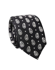 Black Paisley 100% Silk Adjustable Men Tied Necktie Tie