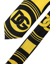 Multicolor Monogram Print Silk Adjustable Men Necktie Tie