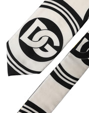 Multicolor Monogram Print Silk Adjustable Men Necktie Tie