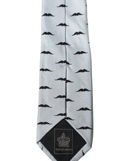 Light Gray Mustache Fantasy Silk Adjustable Necktie Tie