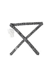 Black Trumpet Print Silk Adjustable Men Tied Necktie Tie