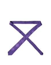 Purple DG Logo Monogram Silk Adjustable Men Necktie Tie