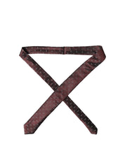 Burgundy Logo Monogram Silk Adjustable Men Necktie Tie