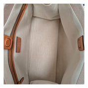 Beige Fabric Handbag