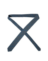 Blue Patterned 100% Silk Adjustable Men Tied Necktie Tie
