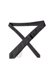 Black Satin 100% Silk Adjustable Women Tied Necktie Tie