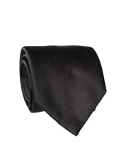 Black Satin 100% Silk Adjustable Women Tied Necktie Tie
