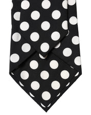 Black White Polka Dot Silk Adjustable Women Necktie Tie