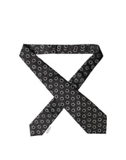 Black White Polka Dot Silk Adjustable Women Necktie Tie
