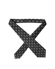 Black Patterned Silk Adjustable Women Tied Necktie Tie