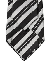 Black White Stripes Silk Adjustable Women Necktie Tie