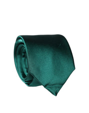 Dark Green Satin Silk Adjustable Women Tied Necktie Tie