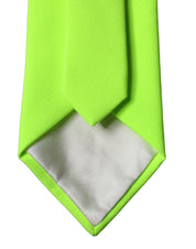Neon Green Polyester Adjustable Women Tied Necktie Tie