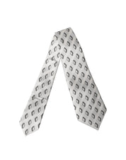 White Patterned Silk Adjustable Women Tied Necktie Tie