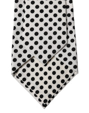 White Black Polka Dot Silk Adjustable Women Necktie Tie